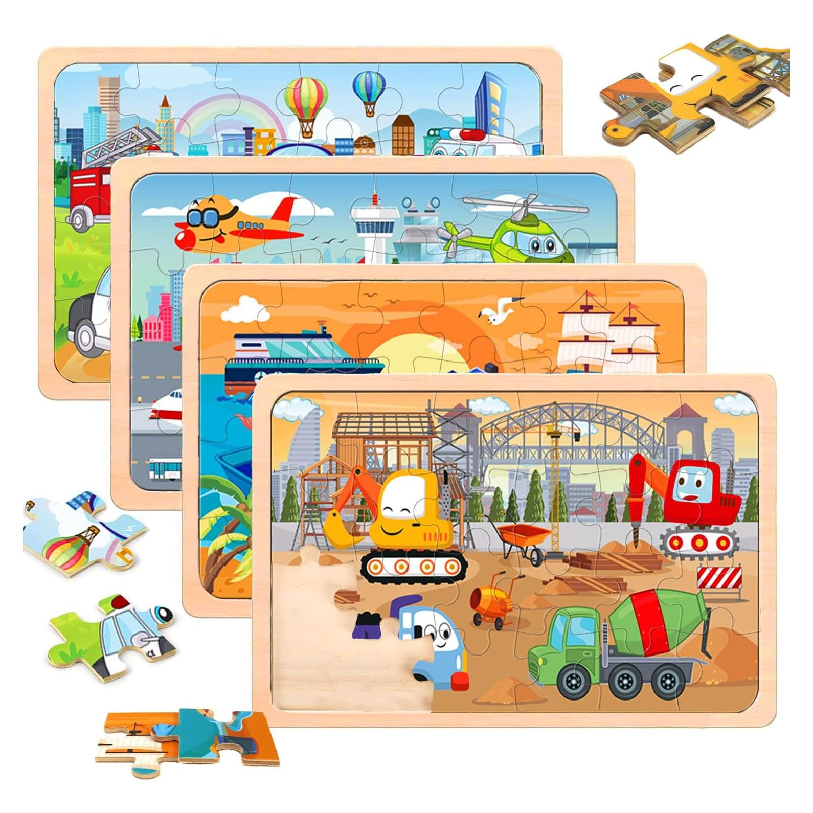 Rompecabezas de Madera DQRRZ para Niños 3-6 Años - 4 Temas