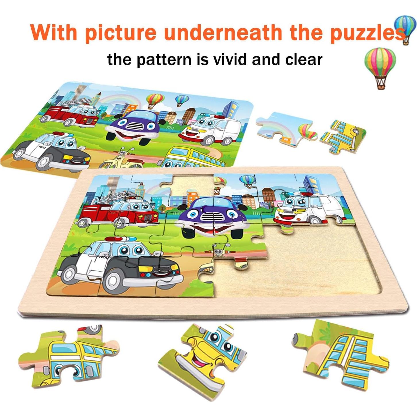 Rompecabezas de Madera DQRRZ para Niños 3-6 Años - 4 Temas