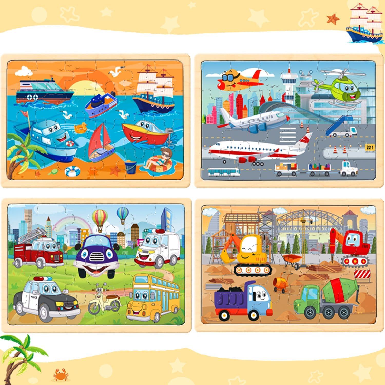 Rompecabezas de Madera DQRRZ para Niños 3-6 Años - 4 Temas