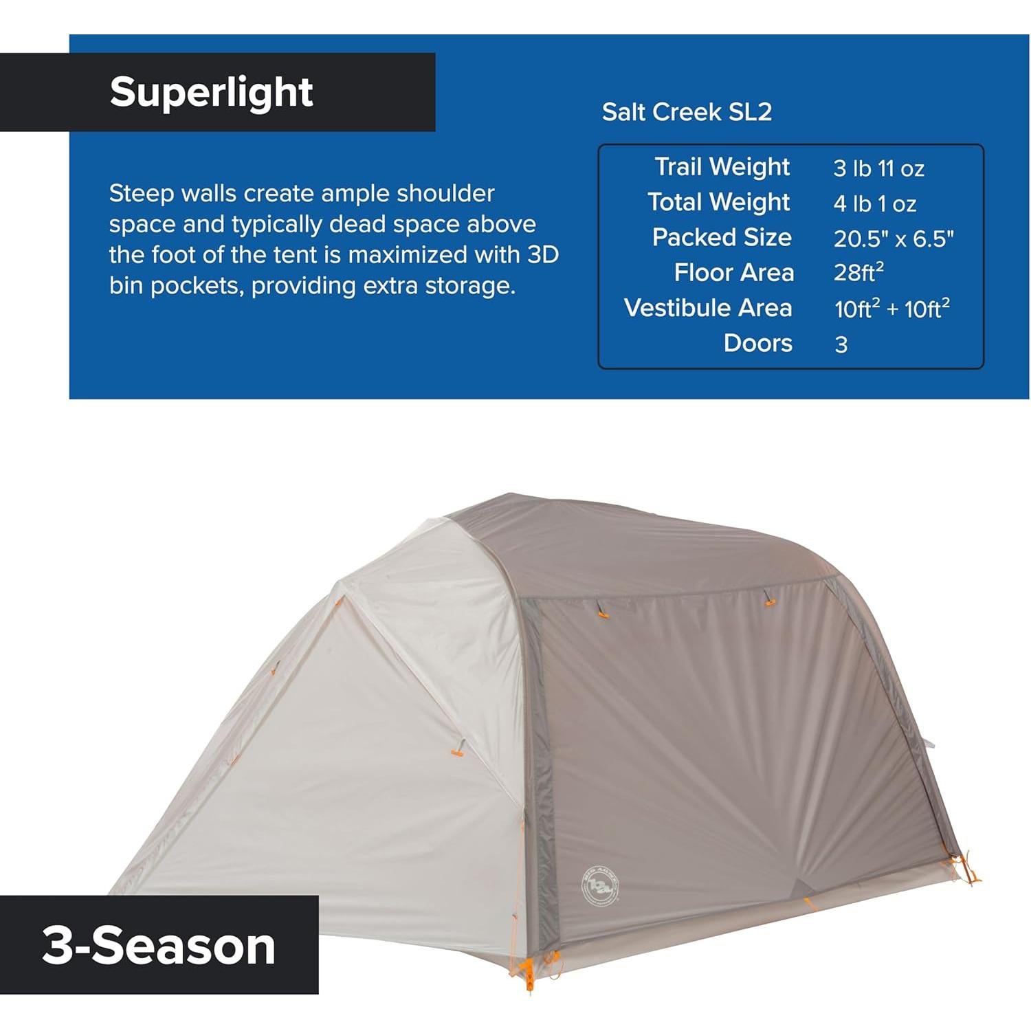 Big Agnes Salt Creek SL Backpacking Tent
