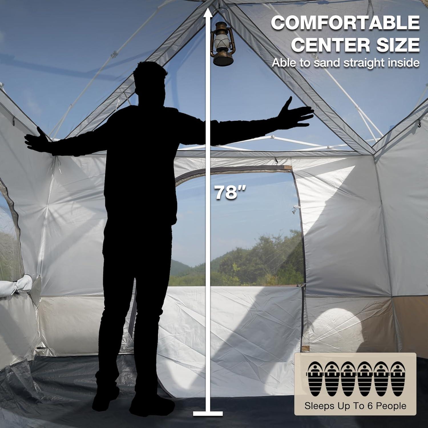Carpa de Camping REDCAMP 6 Personas 2.9x2.9m Impermeable