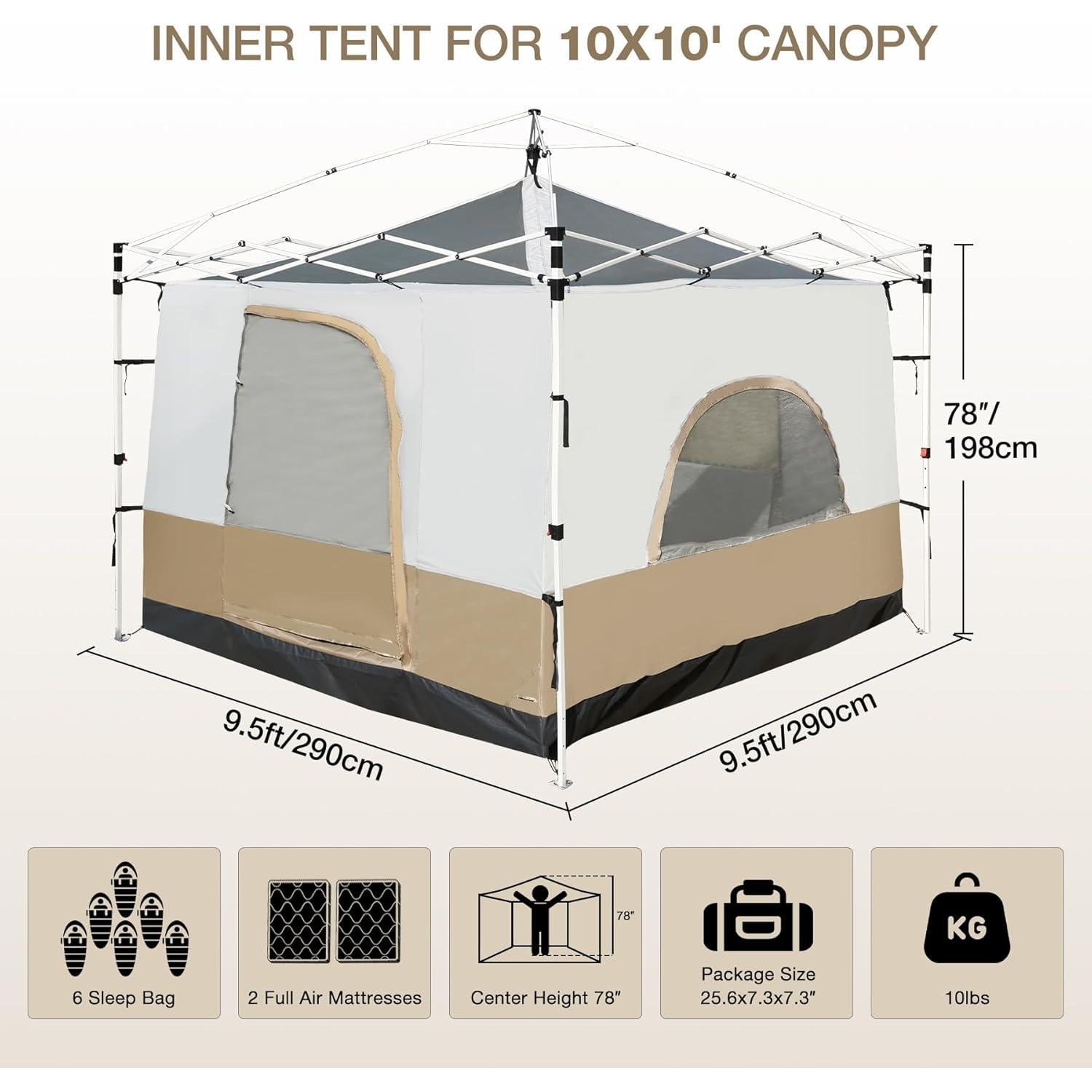 Carpa de Camping REDCAMP 6 Personas 2.9x2.9m Impermeable