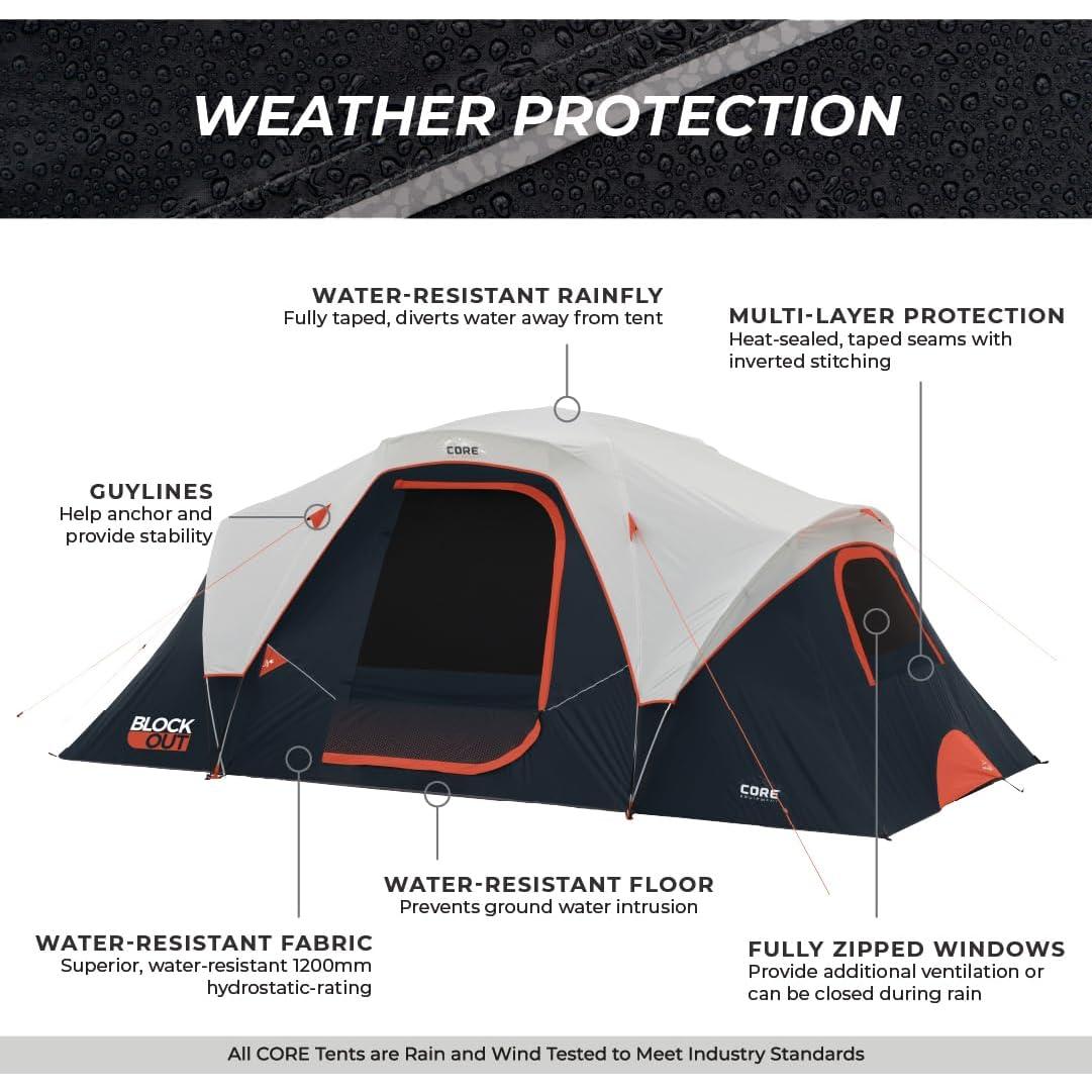Tienda de Camping CORE Blockout para 9 Personas - 4.88x2.74m