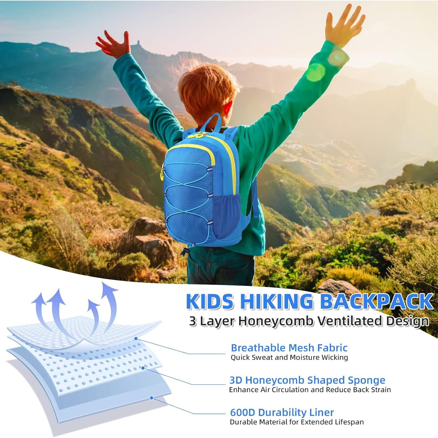 Mochila de Senderismo Niños 10L Unineovo Azul Impermeable