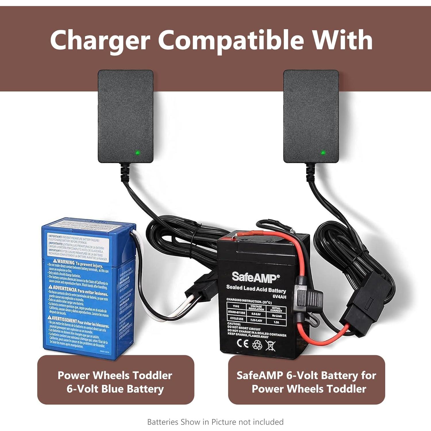 Cargador de Batería 6V GnoTis para Power Wheels y Juguetes