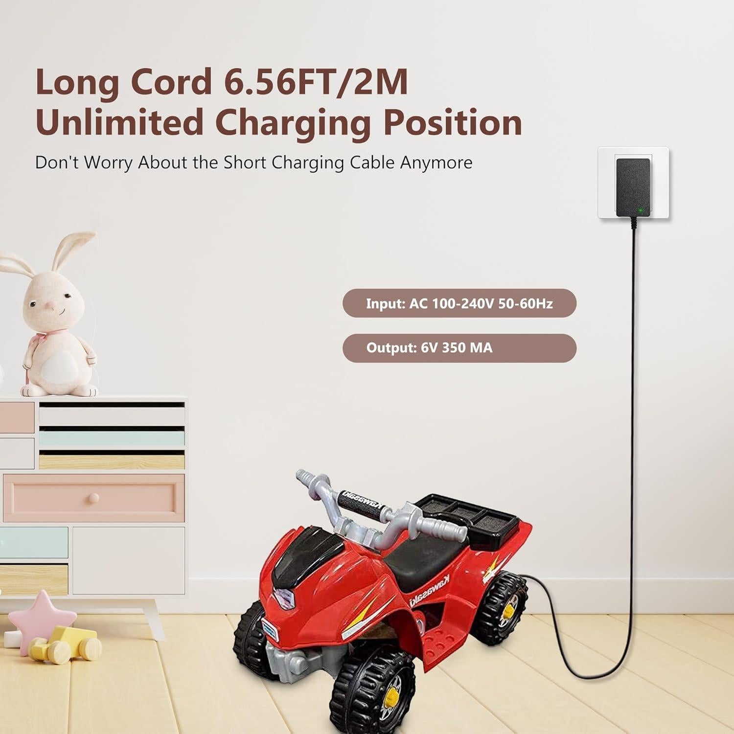 Cargador de Batería 6V GnoTis para Power Wheels y Juguetes