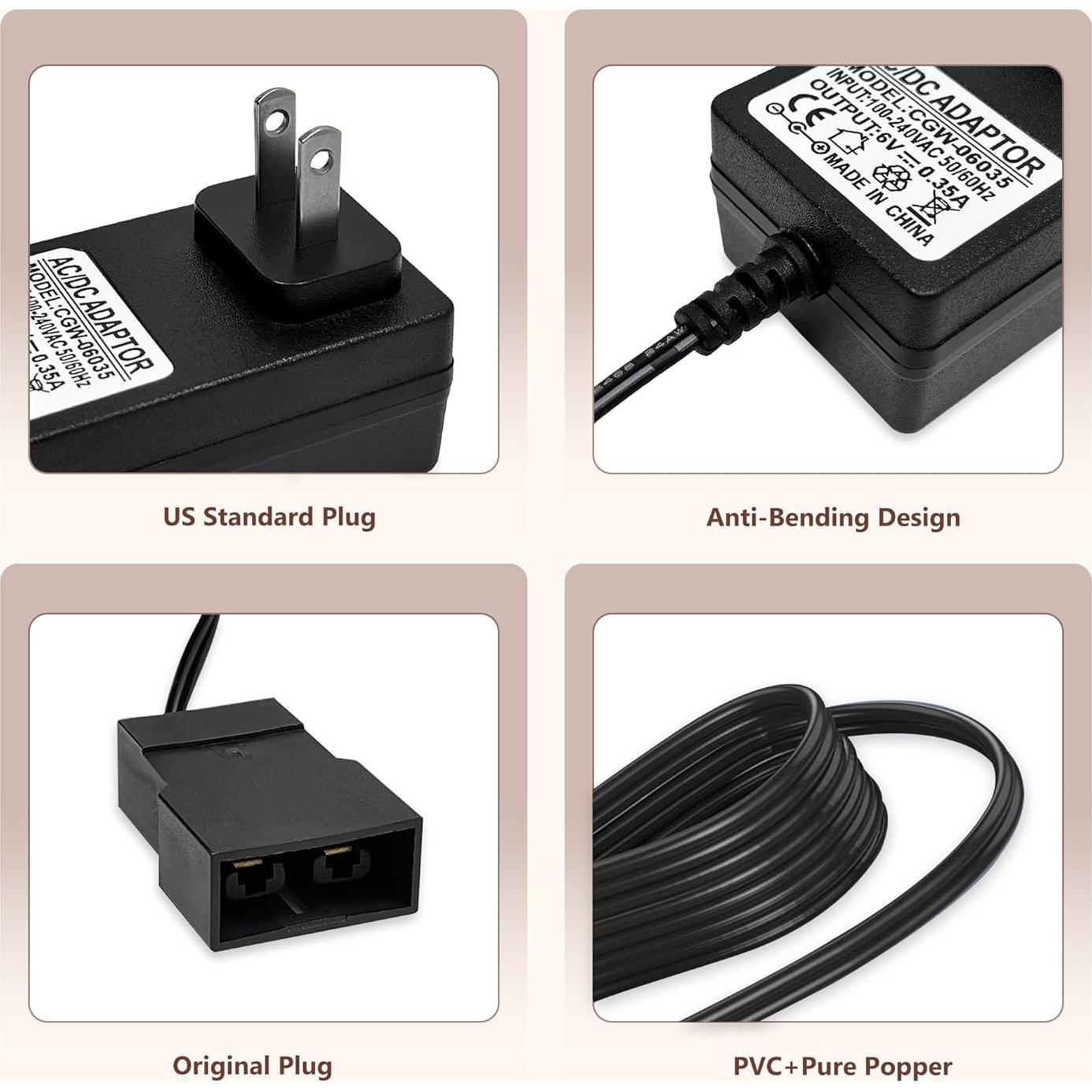 Cargador de Batería 6V GnoTis para Power Wheels y Juguetes