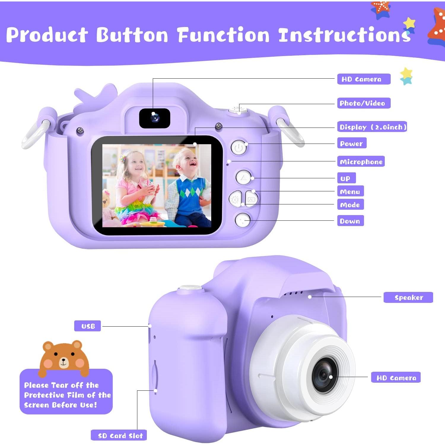 Cámara Infantil Selfie Dwfit Upgrade HD 12MP Unicornio
