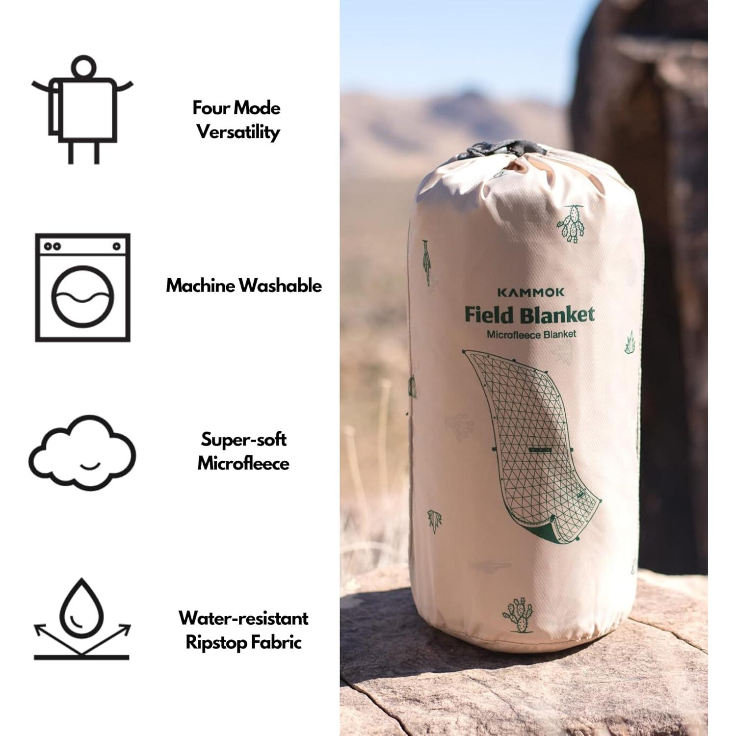 Manta de Campo KAMMOK - Microforro, Resistente al Agua, 213x127 cm