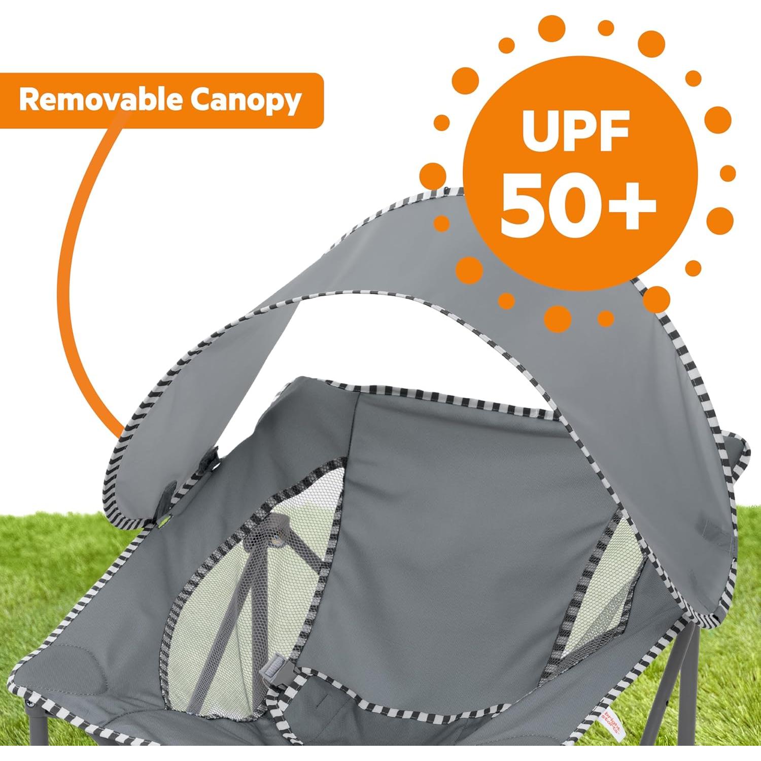 Asiento de Viaje Pop 'N Chill Bright Starts, Gris, 0-6 Meses