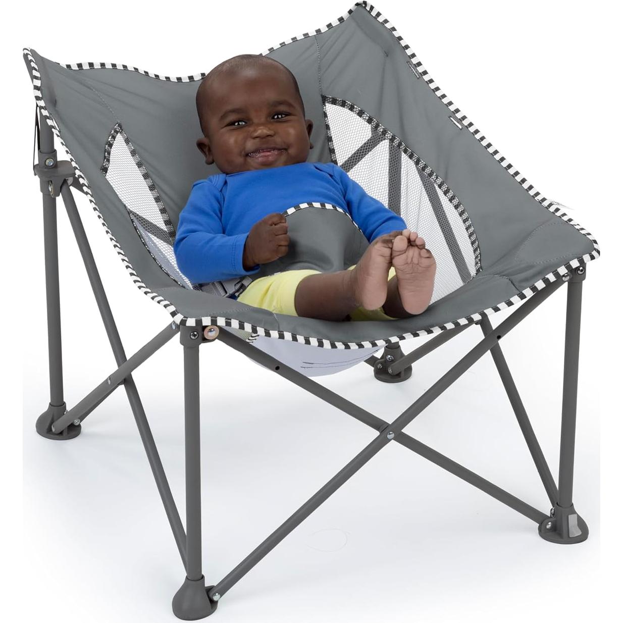 Asiento de Viaje Pop 'N Chill Bright Starts, Gris, 0-6 Meses