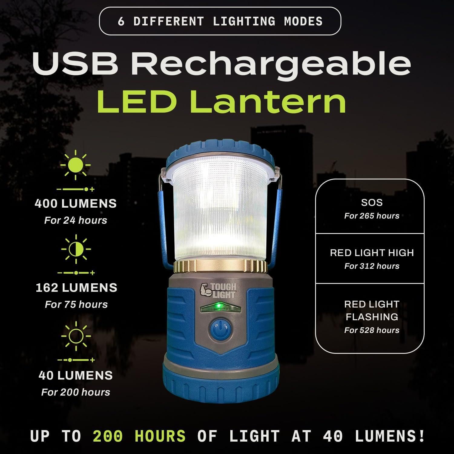 Linterna de Camping Tough Light 400 Lúmenes Recargable USB