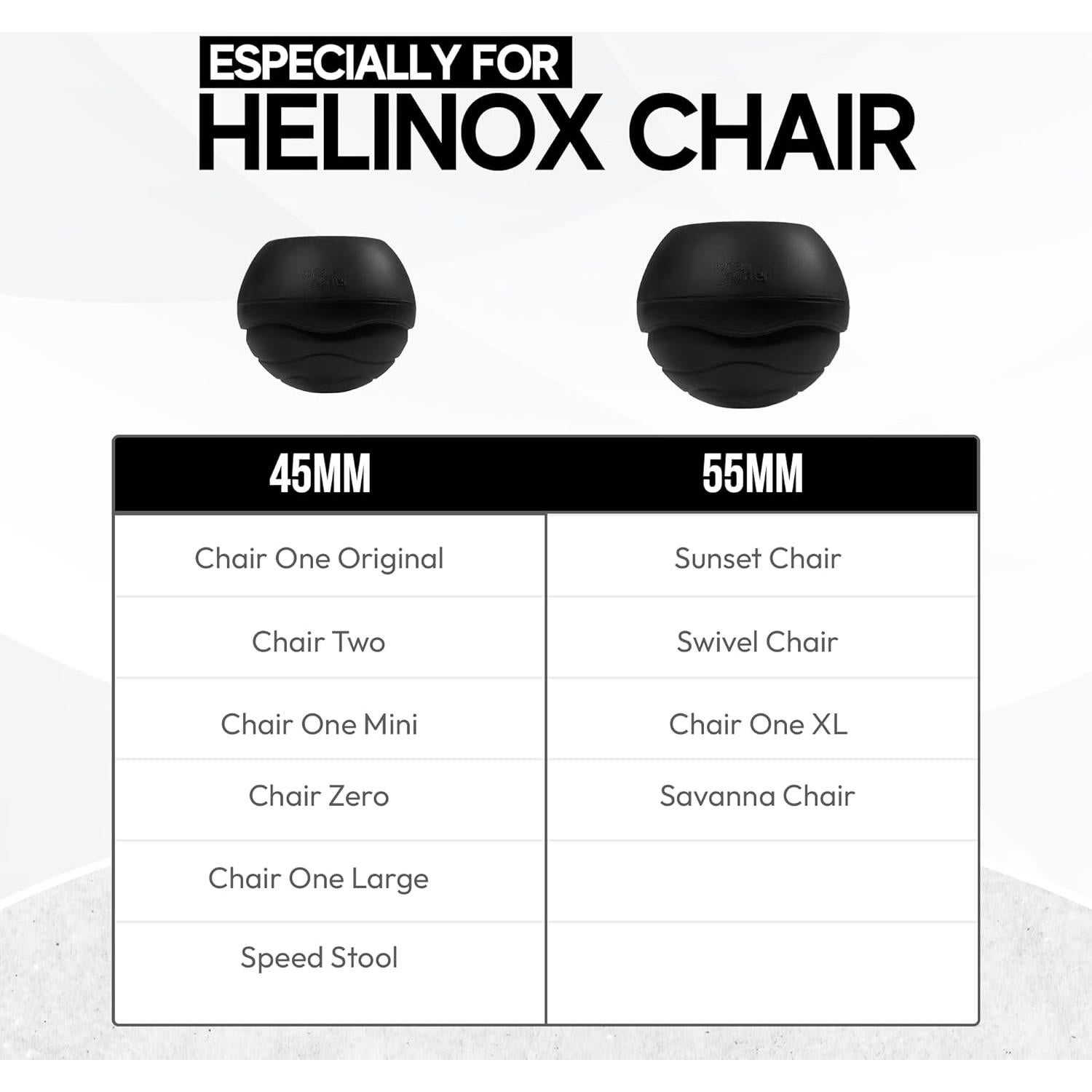 Pies de goma para silla de camping Helinox - 4 unidades 45mm