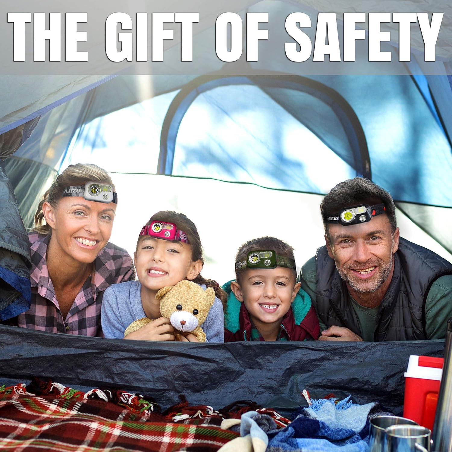 Linterna Frontal Recargable BLITZU i8 Rosa 500 Lúmenes