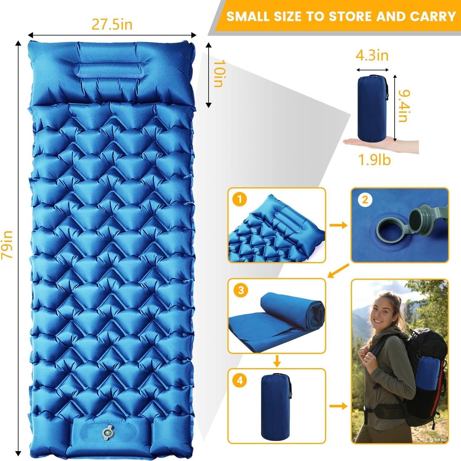 Colchoneta Inflable Oramoose SD-03 para Camping 200x70 cm