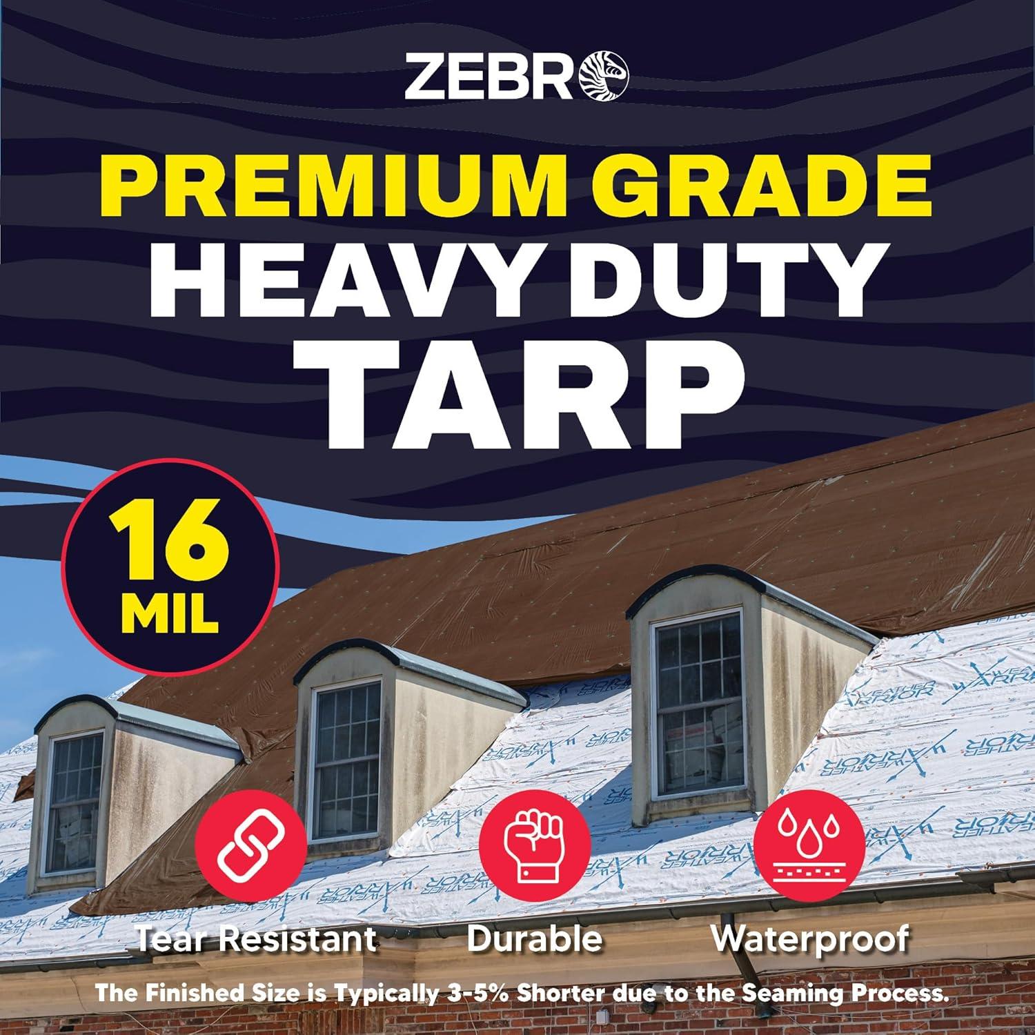 Toldo Marrón Impermeable Zebro 1.22 m x 6.1 m Alta Resistencia