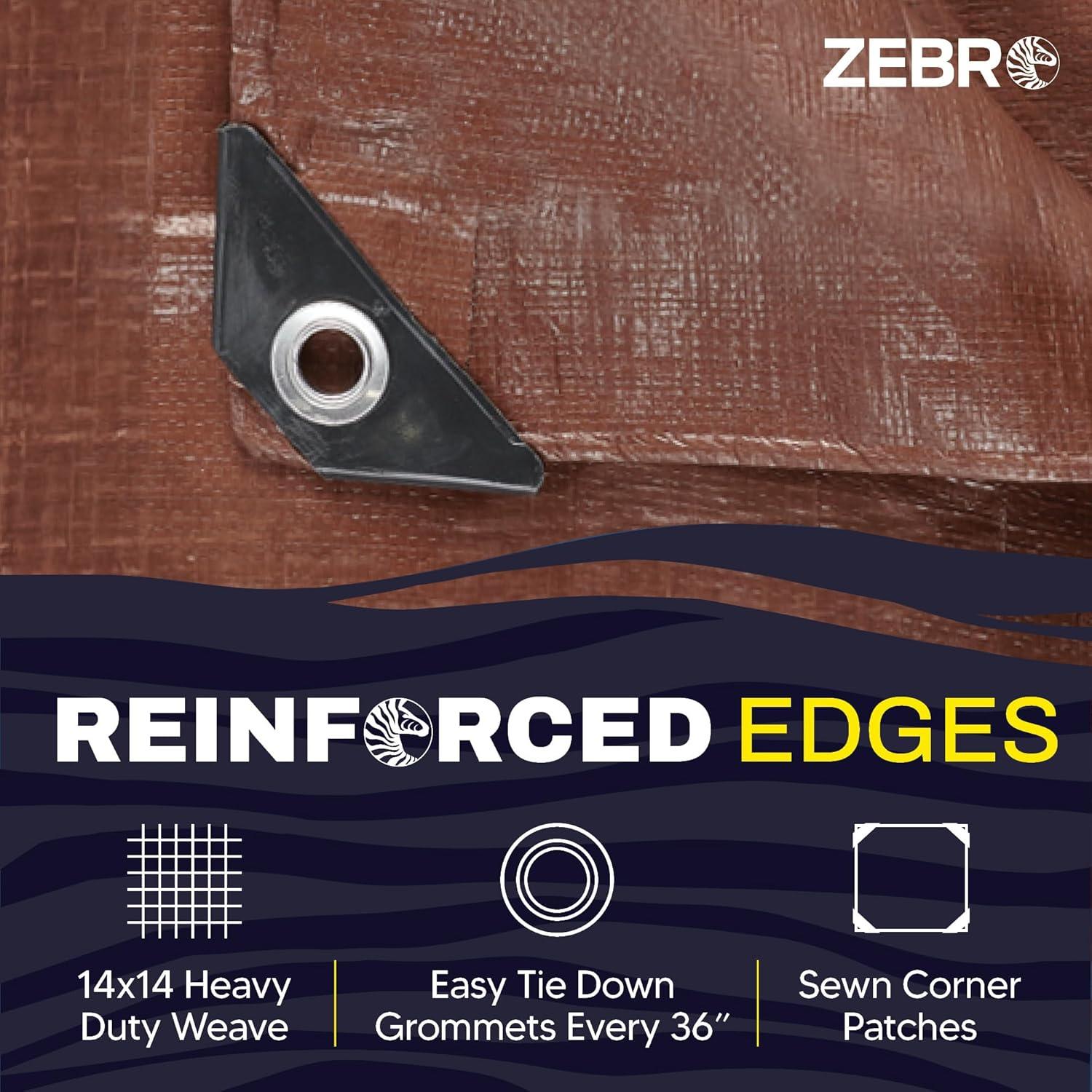 Toldo Marrón Impermeable Zebro 1.22 m x 6.1 m Alta Resistencia