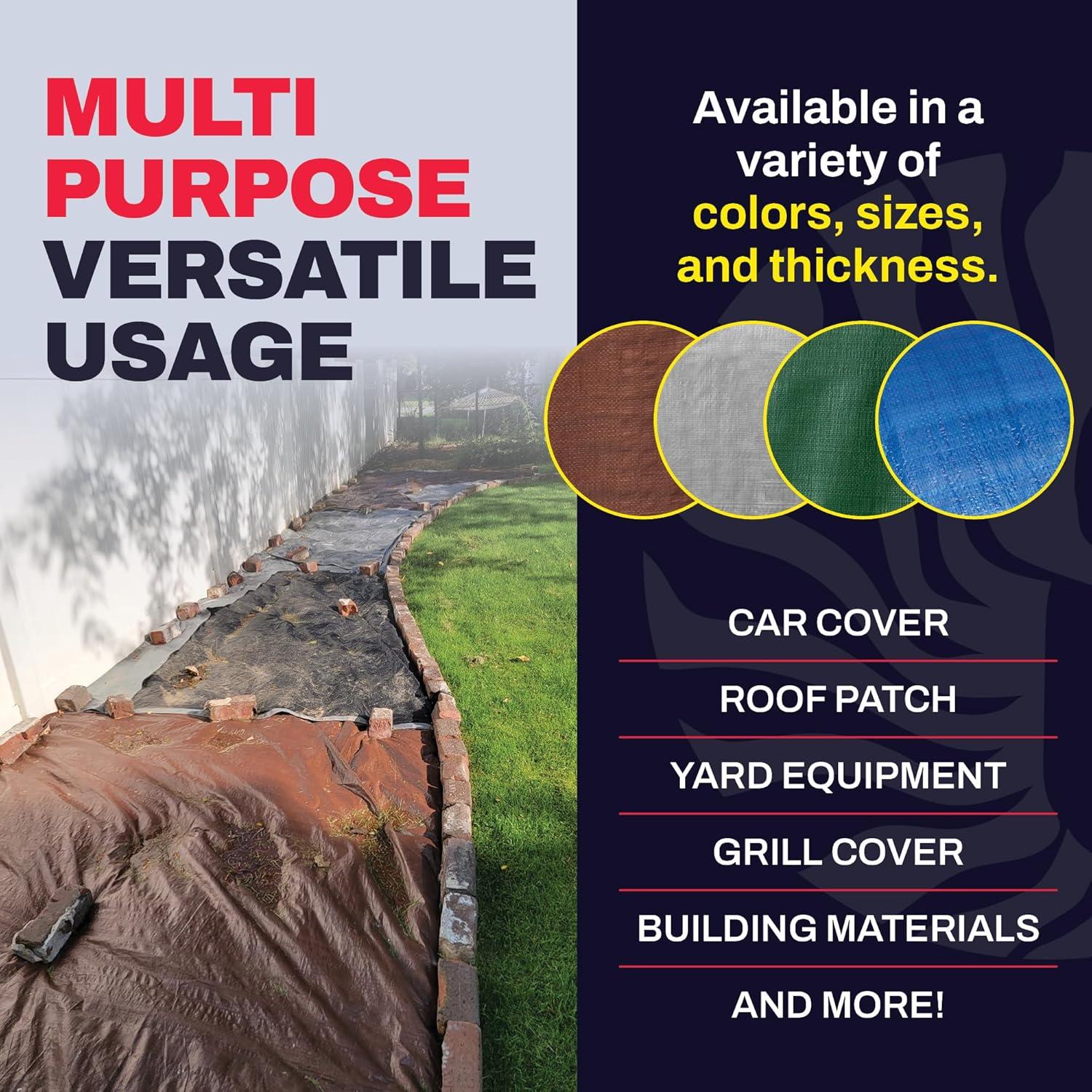 Toldo Marrón Impermeable Zebro 1.22 m x 6.1 m Alta Resistencia