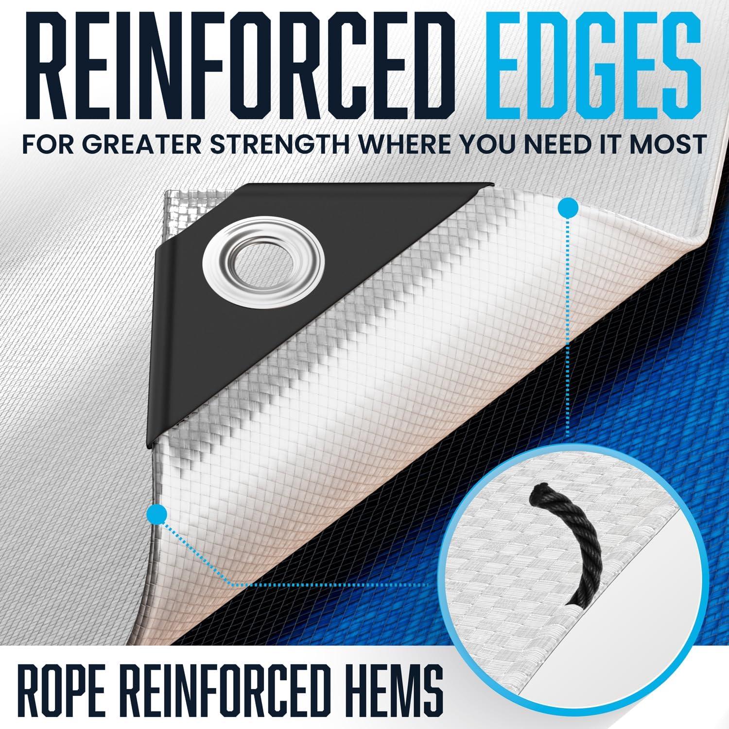 Lona Impermeable 6x8 Pies KING-A-MA-JIGS - 2 Pack Azul Plata