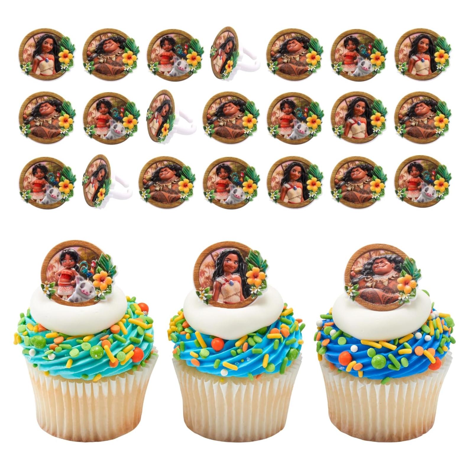 DecoPac Decoraciones para Cupcakes Moana - 24 Anillos