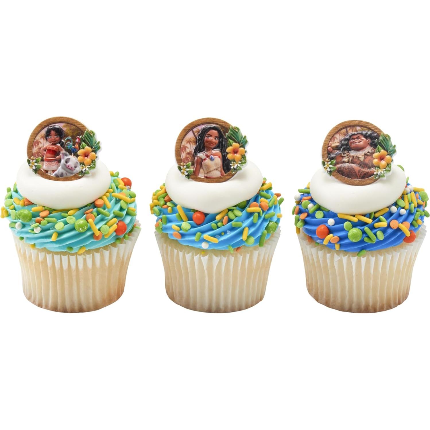DecoPac Decoraciones para Cupcakes Moana - 24 Anillos