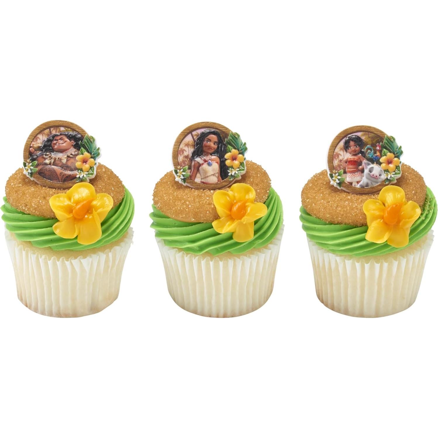 DecoPac Decoraciones para Cupcakes Moana - 24 Anillos