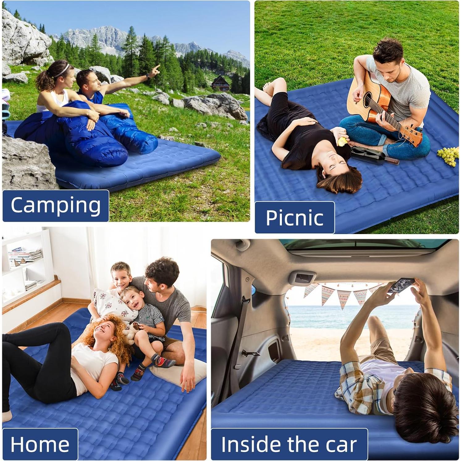 Colchoneta de Camping LILTSDRAE Inflable 200x137 cm con Bomba