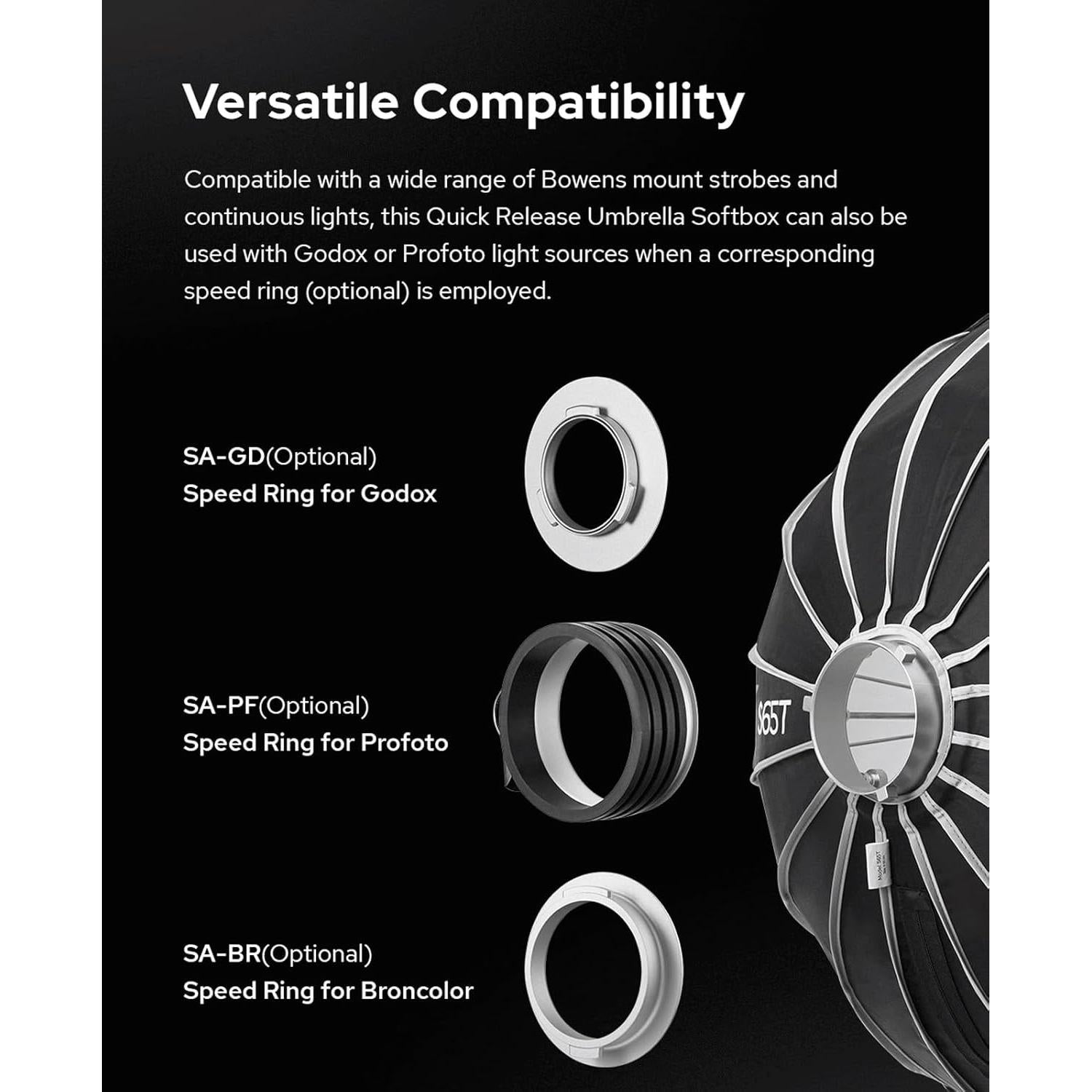 Paraguas Softbox Godox S85T 85 cm Liberación Rápida
