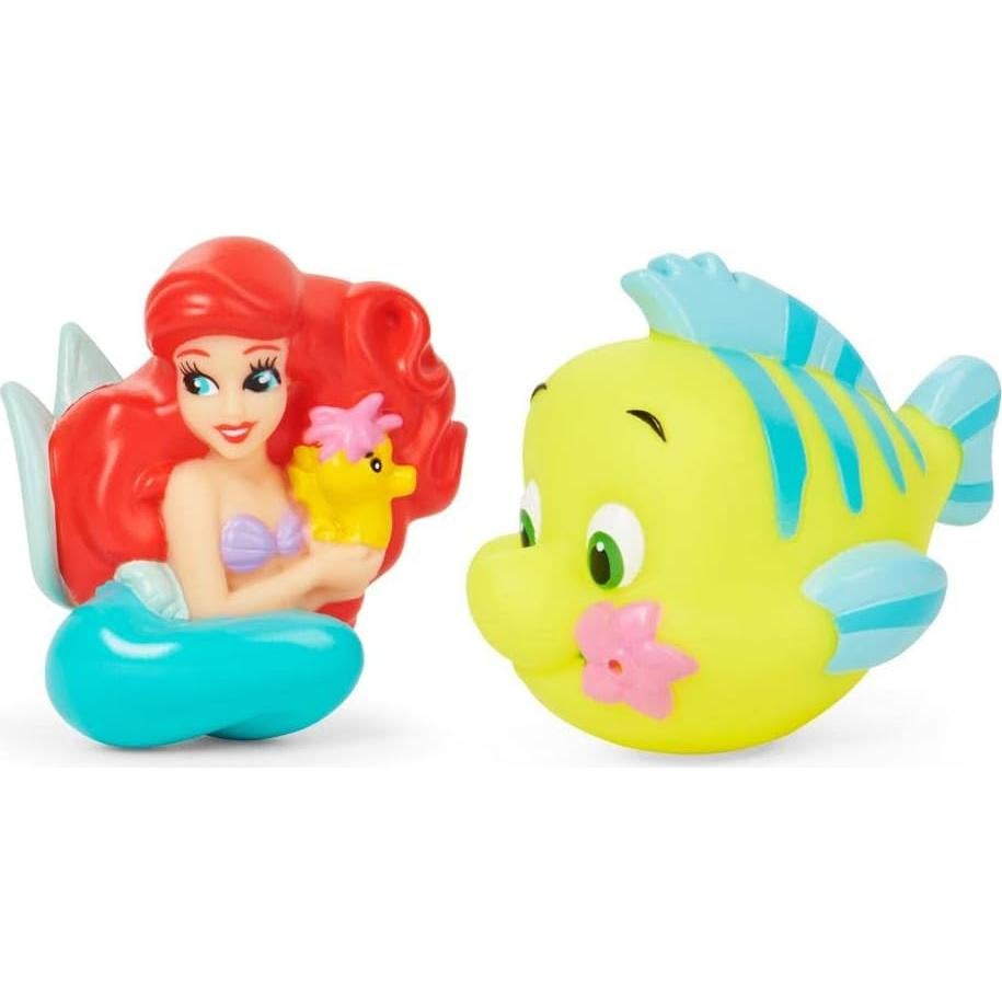 Ariel Water Squirties - Bundle with 2 Pc Little Mermaid Squirt Toys, Stickers, and Door Hangers | Disney Bath Toys for Girls