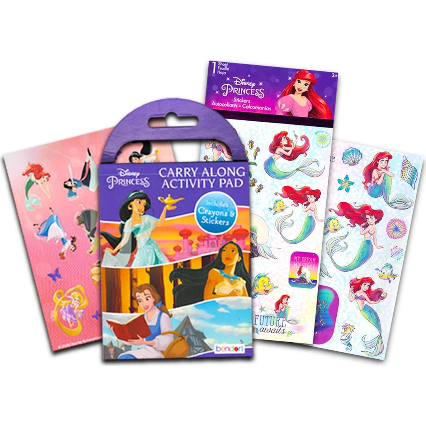 Ariel Water Squirties - Bundle with 2 Pc Little Mermaid Squirt Toys, Stickers, and Door Hangers | Disney Bath Toys for Girls