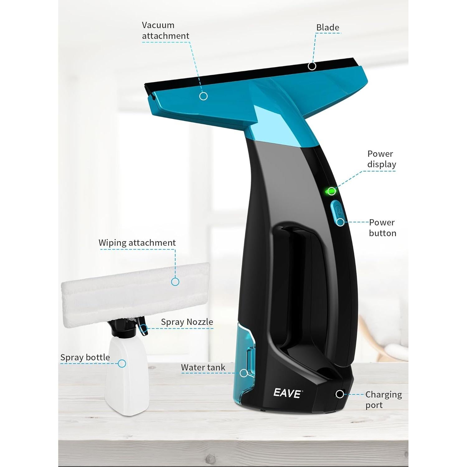 Aspiradora de Ventanas Eave Inalámbrica 11" (280mm) 200ml