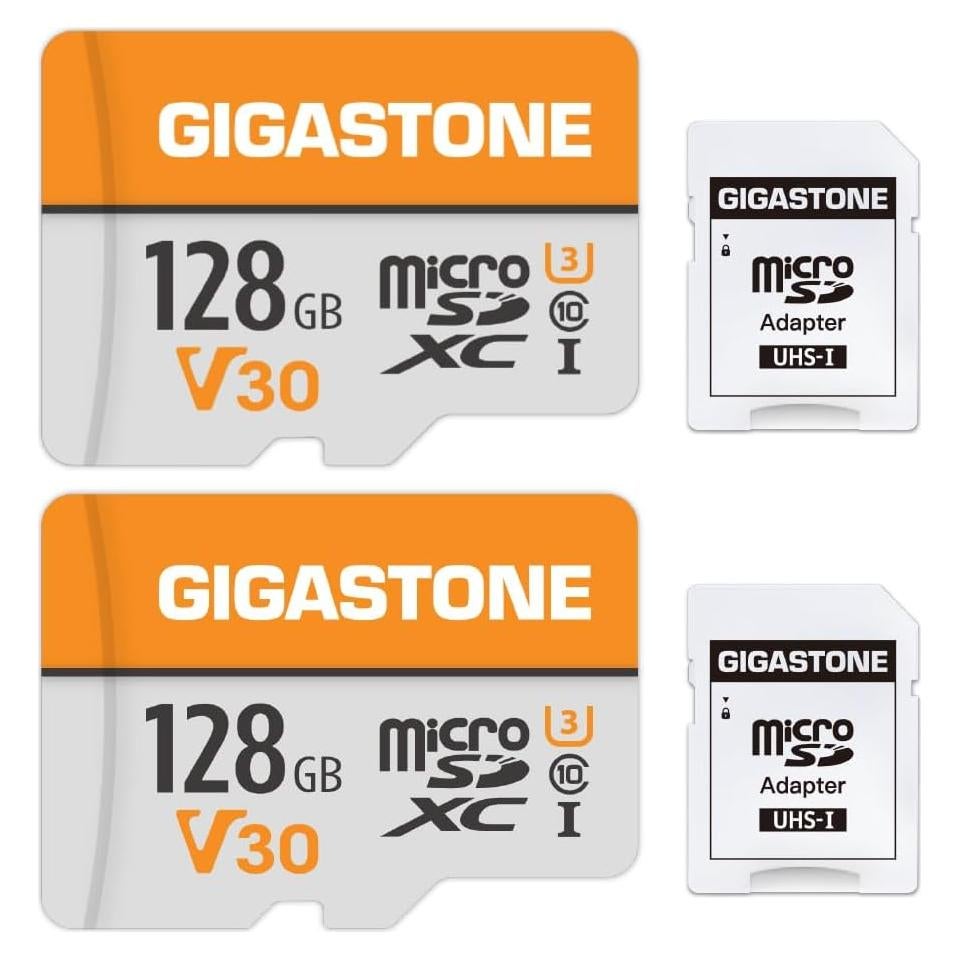 GIGASTONE 128GB Micro SD Card 2-Pack UHS-I V30 4K 95MB/s