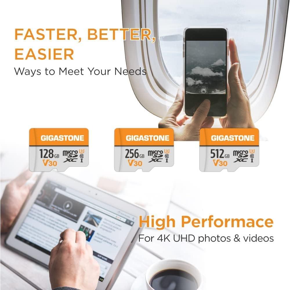 GIGASTONE 128GB Micro SD Card 2-Pack UHS-I V30 4K 95MB/s