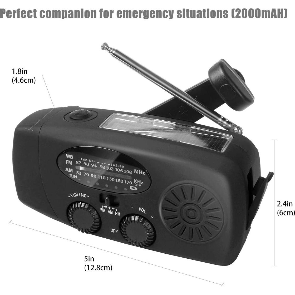 Radio de Emergencia Solar Echainstar CRH 108 con Linterna LED 2000mAh