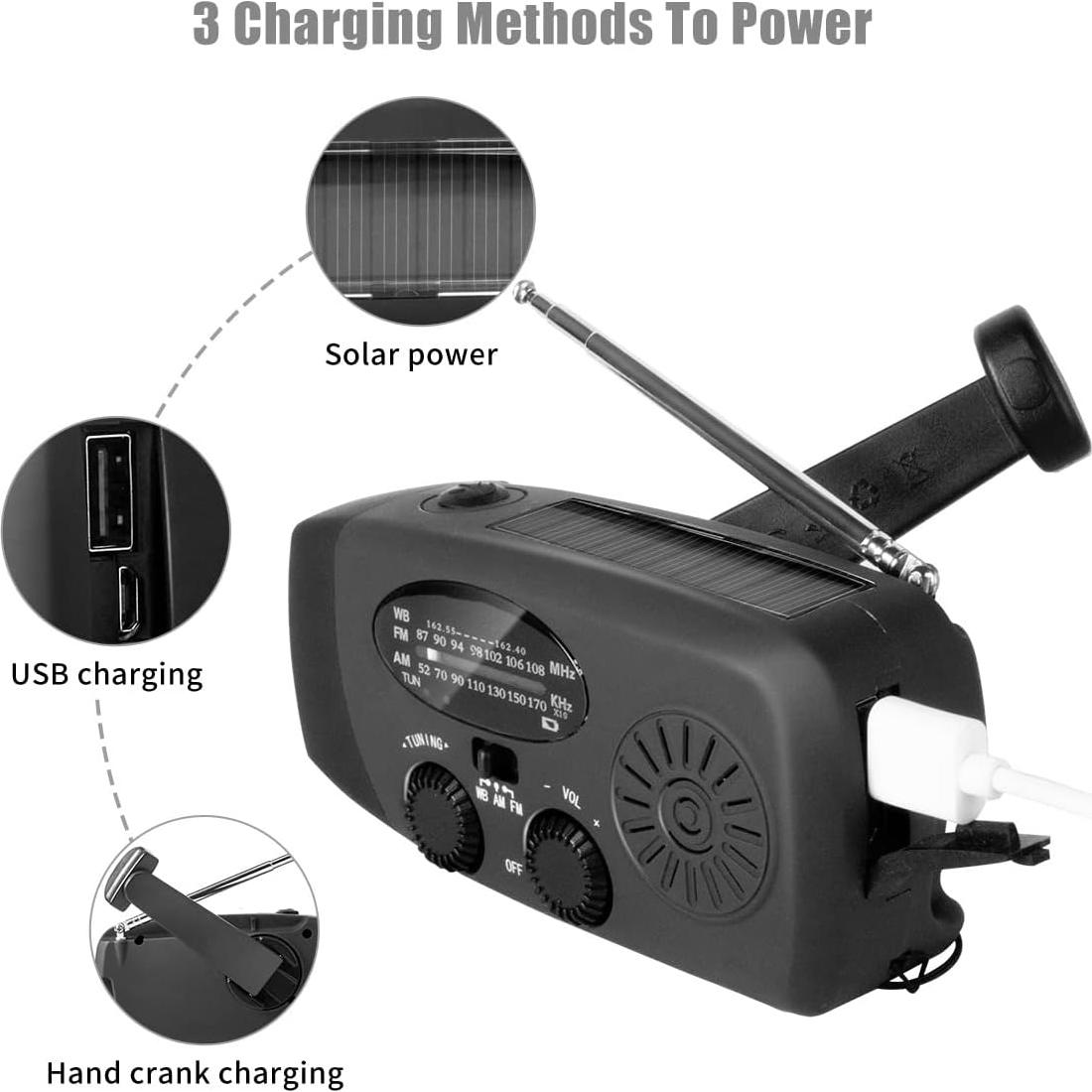 Radio de Emergencia Solar Echainstar CRH 108 con Linterna LED 2000mAh