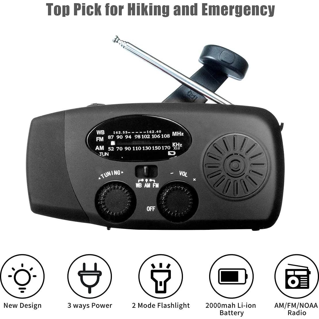 Radio de Emergencia Solar Echainstar CRH 108 con Linterna LED 2000mAh
