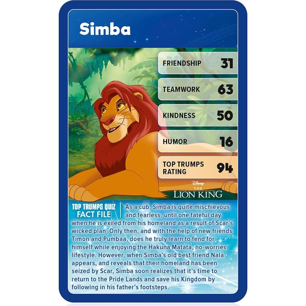 Juego de cartas Disney Top Trumps - Héroes, 33 cartas, 6+ años