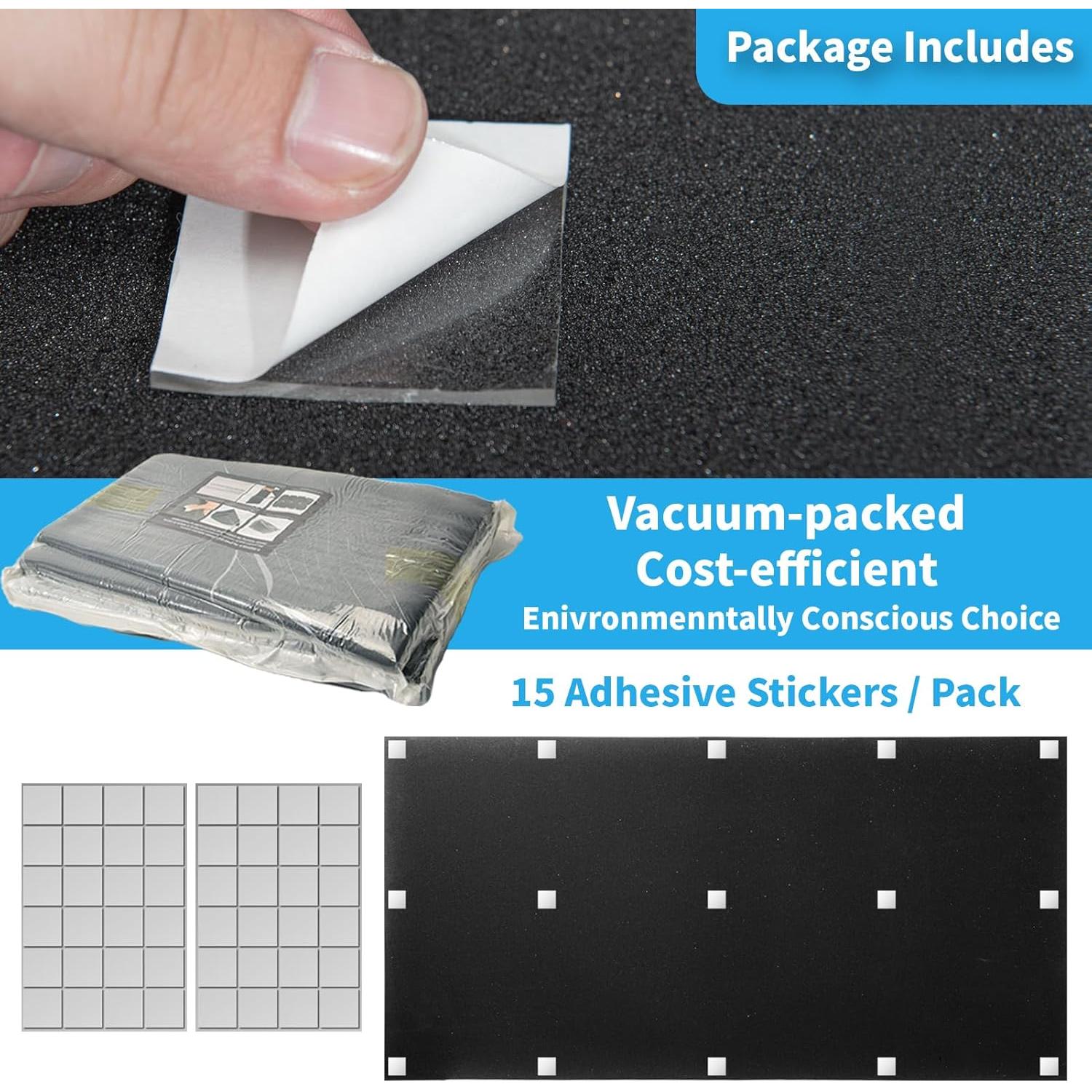 Paneles Acústicos Art3d de Espuma Negra - 4 Piezas 121.92x60.96x5.08 cm