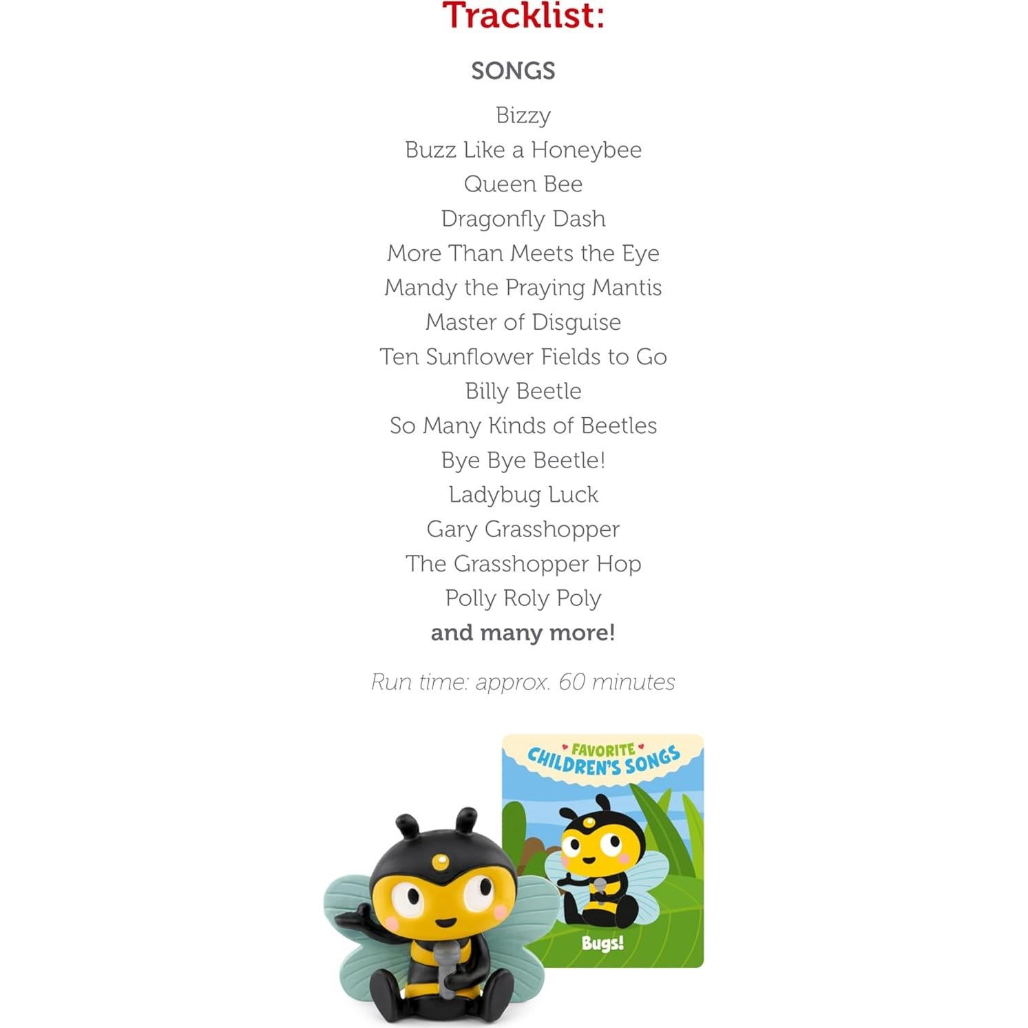 Figura de Audio Tonies Bichos con 14 Canciones y 18 Historias