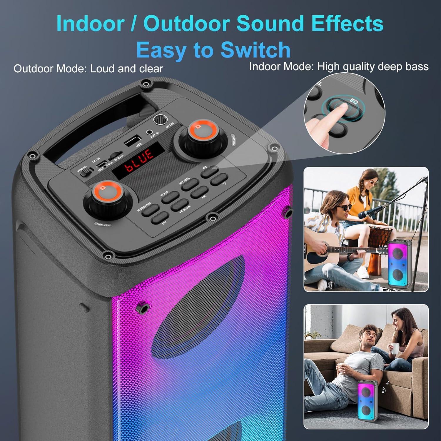 Altavoz Bluetooth Portátil TAMPROAD Q55 80W con Luces LED