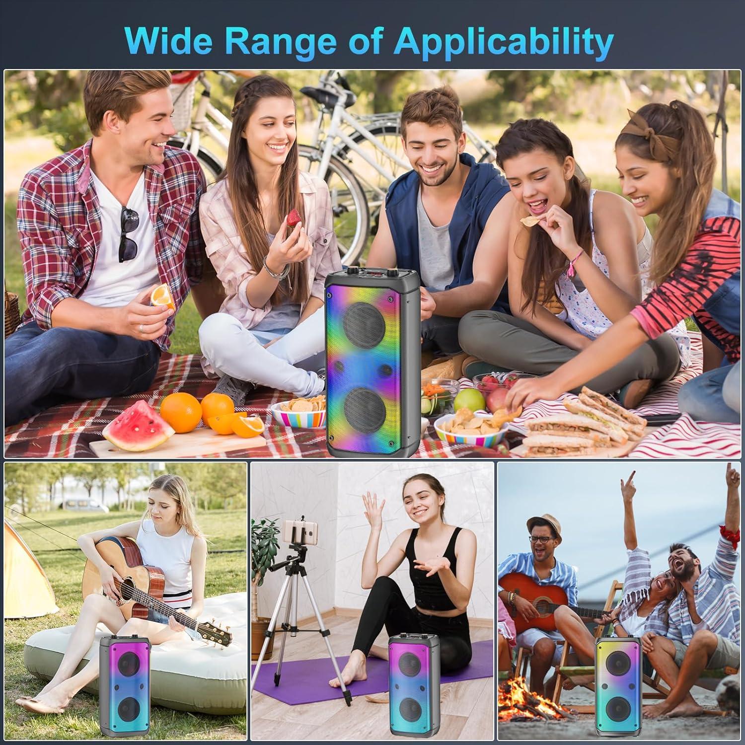 Altavoz Bluetooth Portátil TAMPROAD Q55 80W con Luces LED