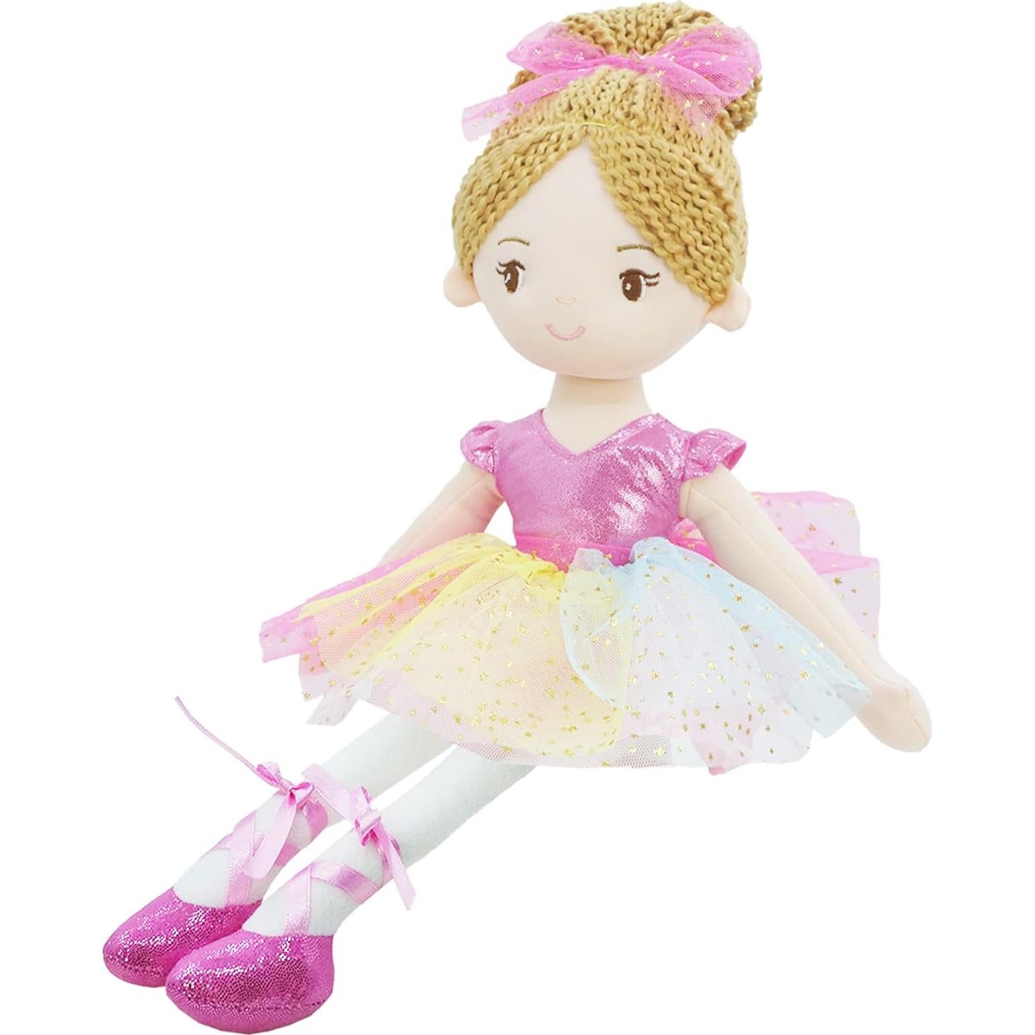Muñeca de Peluche Bailarina Polina Jardín de Junio 40.6 cm Rosa