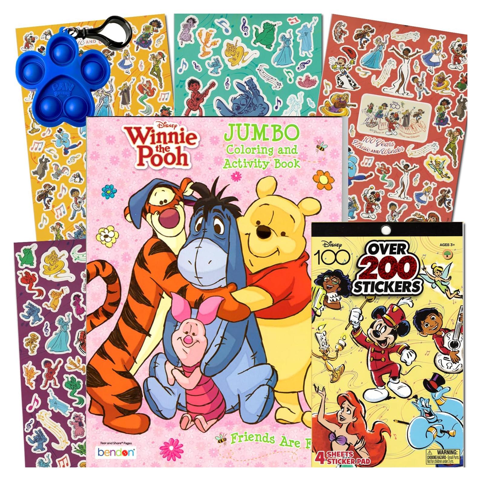 Libro de Colorear Winnie the Pooh + Stickers Disney 100