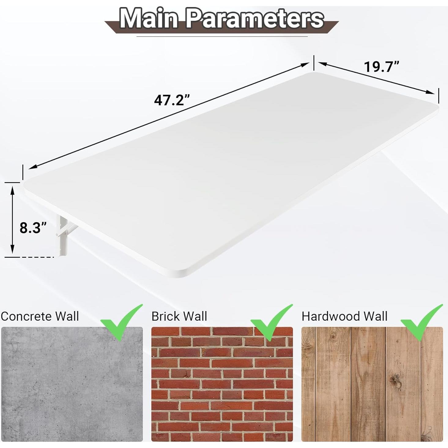 Mesa Plegable Montada en la Pared Neoaider 120x50 cm Blanca