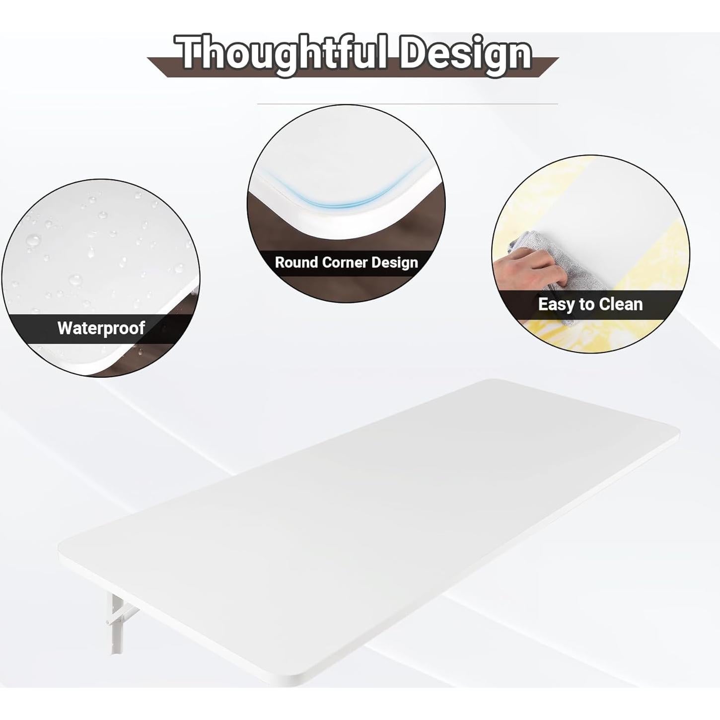 Mesa Plegable Montada en la Pared Neoaider 120x50 cm Blanca