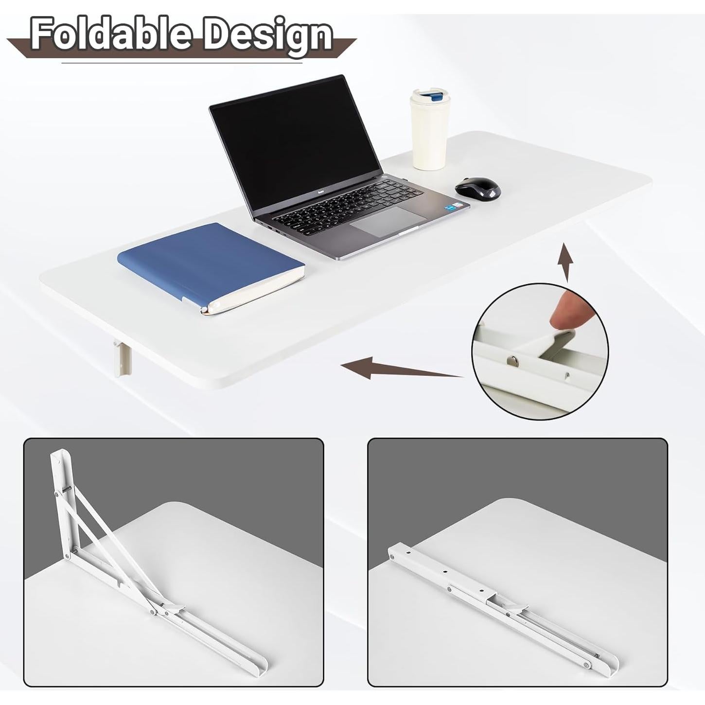 Mesa Plegable Montada en la Pared Neoaider 120x50 cm Blanca