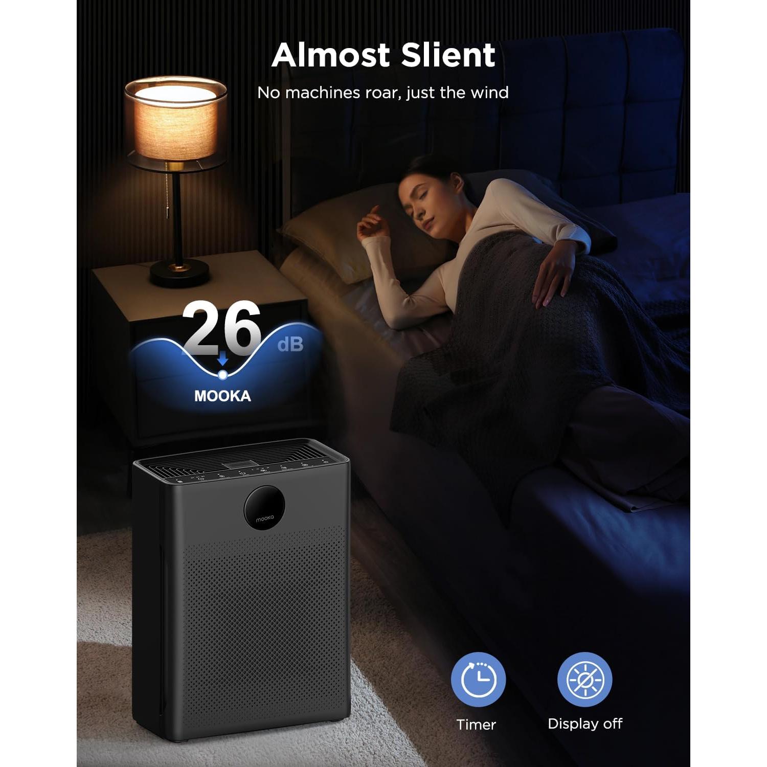 Purificador de aire HEPA MOOKA PR1 para mascotas hasta 204 m²