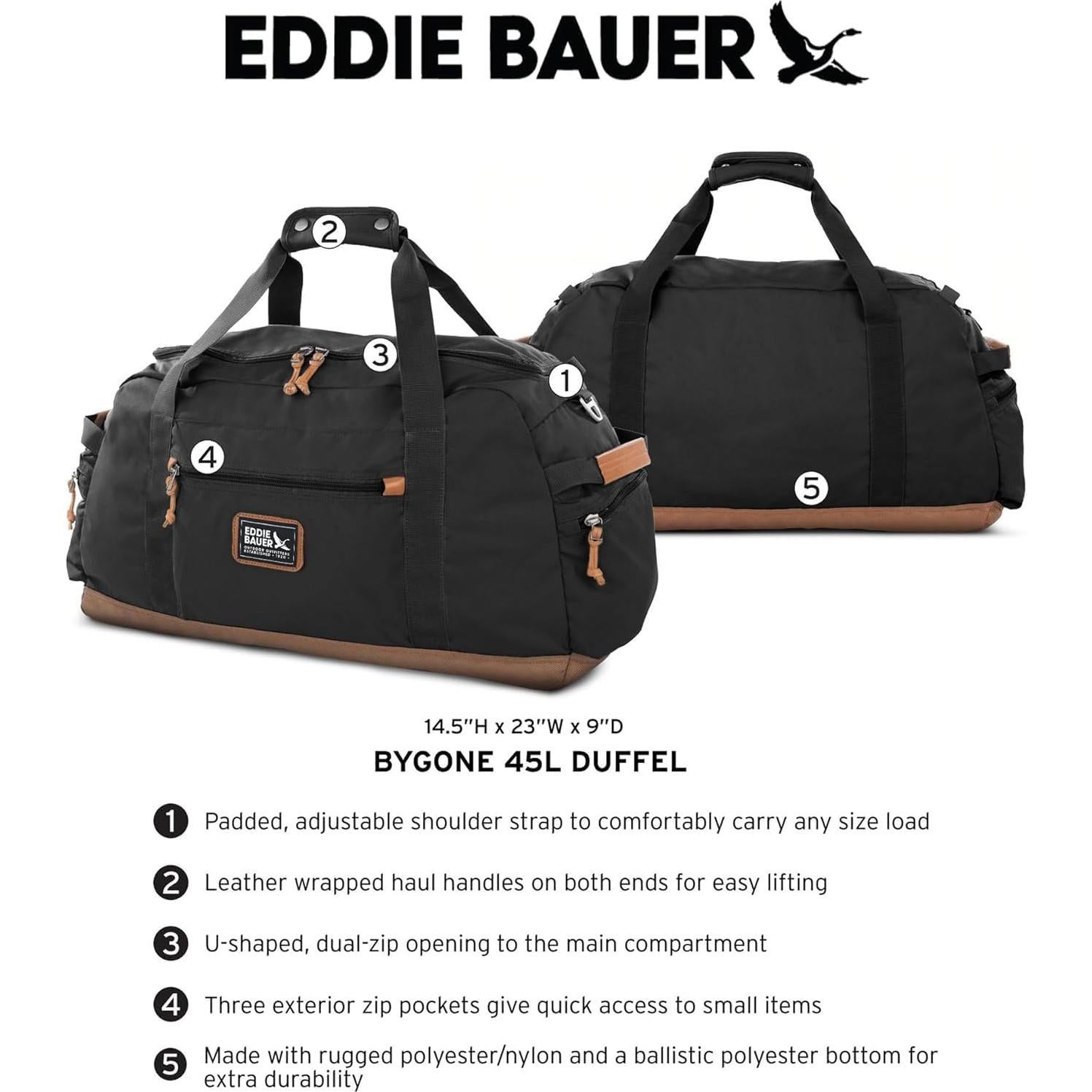 Maletín de Viaje Eddie Bauer Bygone 45L Negro Resistente