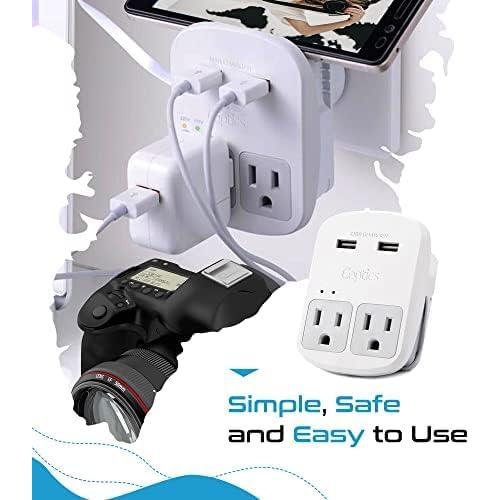 Adaptador de Viaje Universal Ceptics WPS-2B+ con 2 USB-A y USB-C