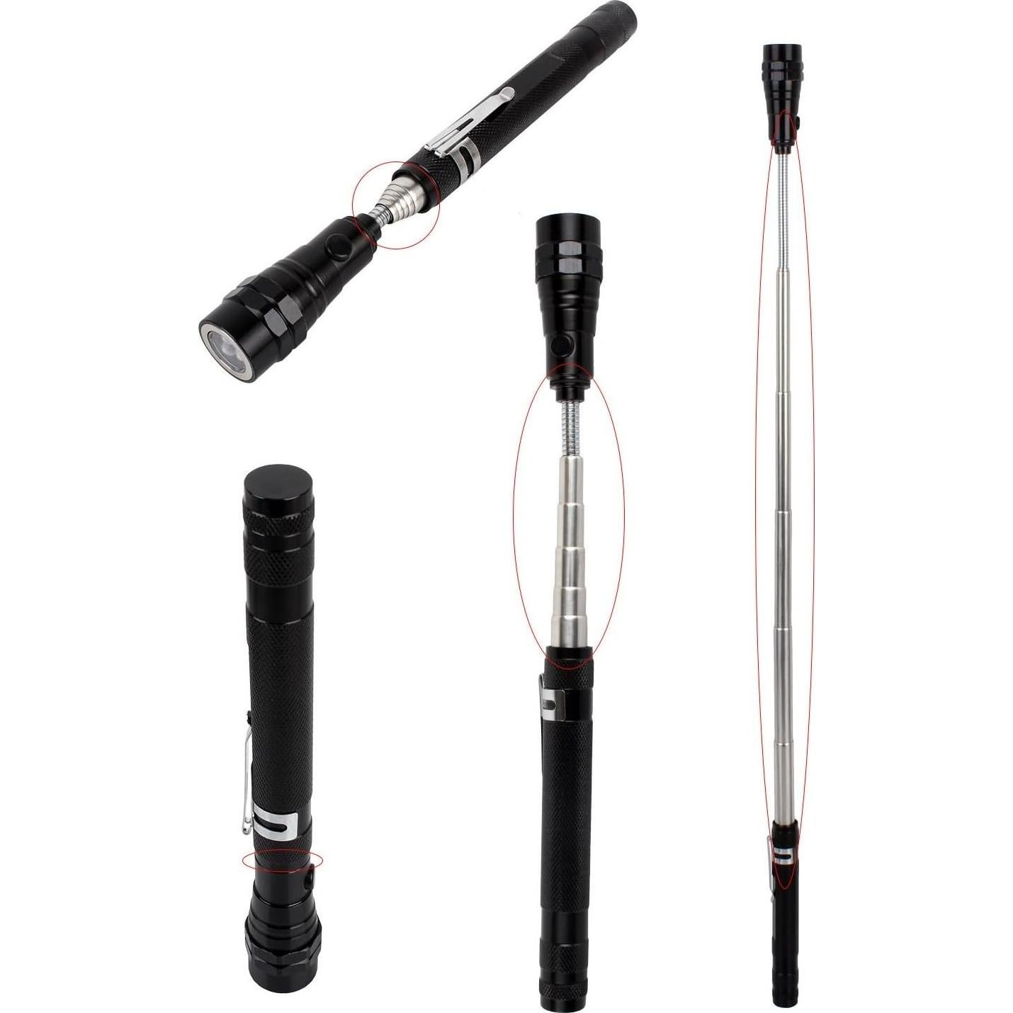 Linterna LED Telescópica BlueSunshine Roja con Cabeza Magnética